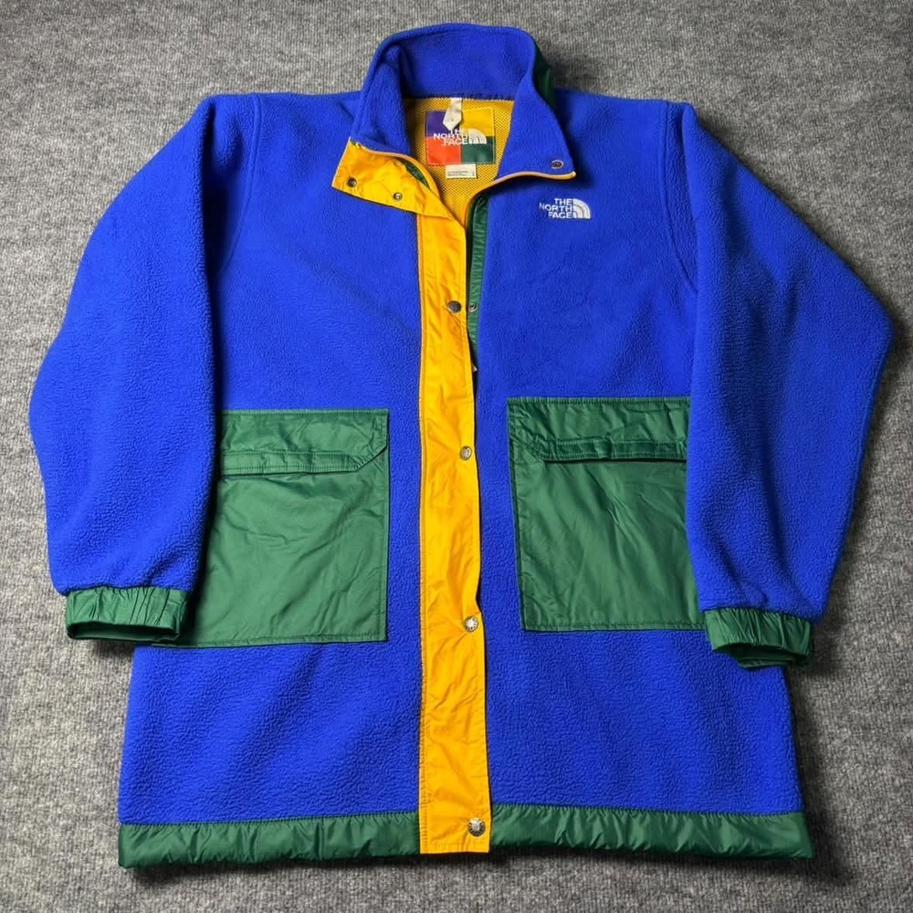 The North Face Royal Blue Colorblock Fleece Jacket NF0A7REM Womens M - Picture 1 of 11